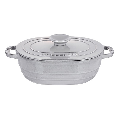 Кастрюля овальная с крышкой Lava Majolica Grey 6,25 л, 33 см 76819 купить