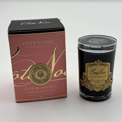 Свеча COTE NOIRE L'ETE AU CHATEAU 75 гр, черный стаканчик, золотой декор, ВхШхД  11х7,5х7,5см 74741 купить