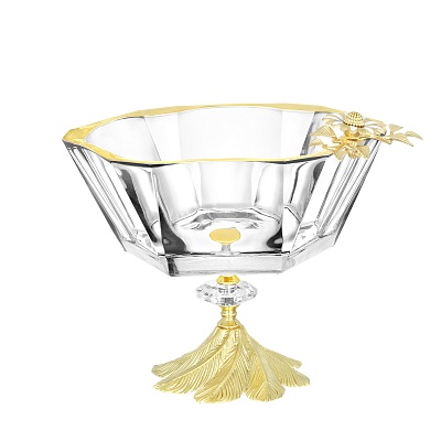 Ваза для фруктов н/н 26см."Лепесток" золотая 77469 купить