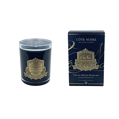 Свеча COTE NOIRE THE DU MATIN 450 гр , черный  стаканчик, золотой декор ВхШхД  16х10,5х10,5 см 74757 купить