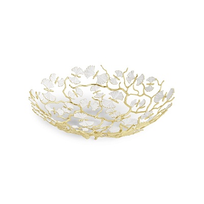 Ваза для фруктов Michael Aram "Butterfly Ginkgo Gold", круглая, 43 см 62000 купить